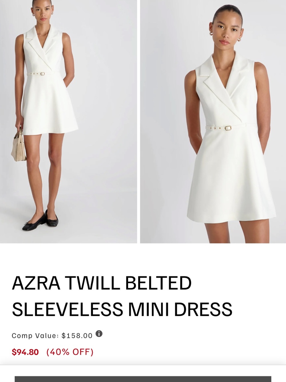 French Connection Azra Sleeveless Mini Dress - White